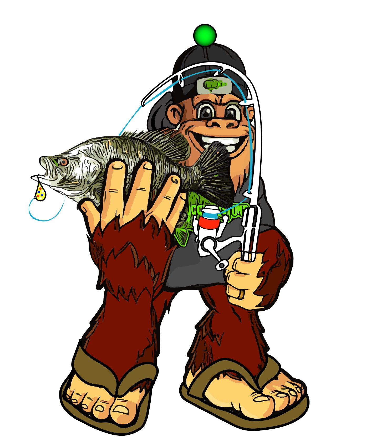 Yeti Fisherman Sticker