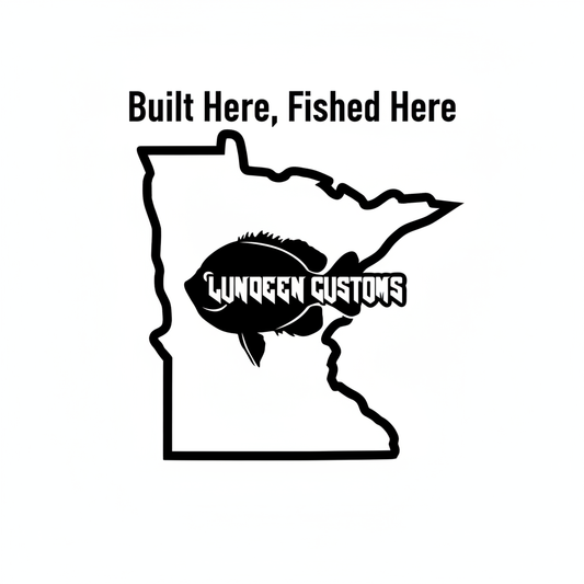 Built Here Fished Here Minnesota Logo - Black and White