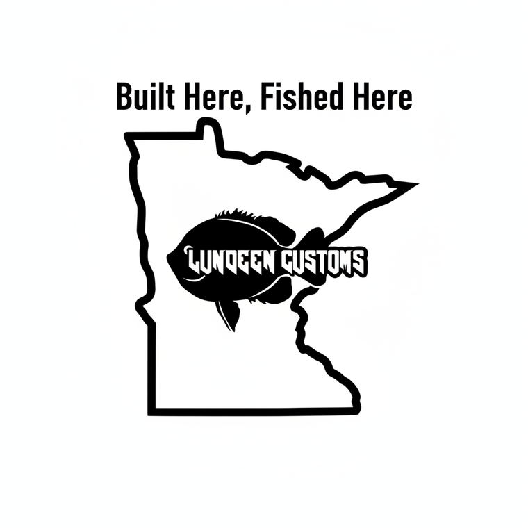 Built Here Fished Here Minnesota Logo - Black and White